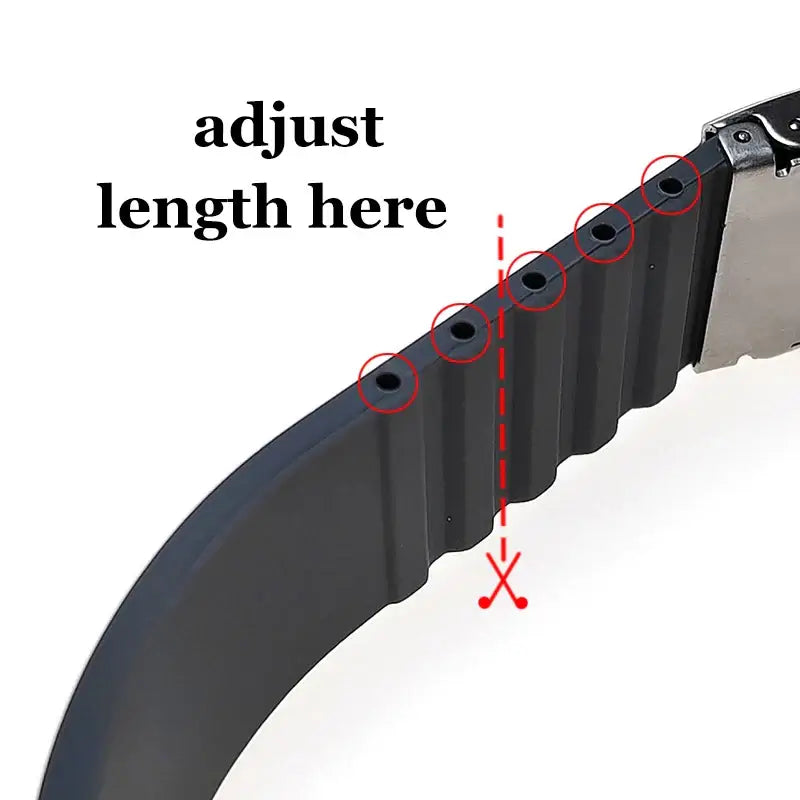 TicWatch Pro 5, Pro 3 & E3 Trim-to-Fit Silicone Band, Folding Clasp