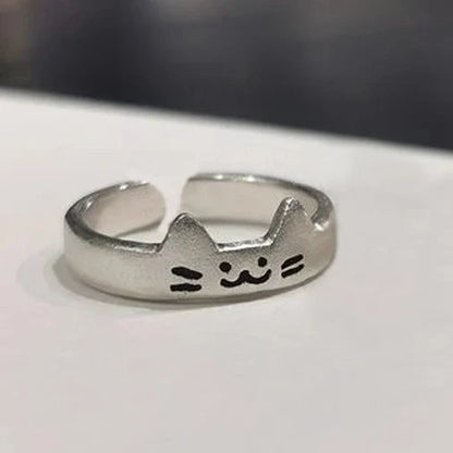 2pcs Kawaii Cat Dog Animal Couple Ring Fashion Size Adjust Lover Rings
