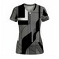 Women's Geometric Abstract Print V-Neck T Shirt Daily Casual Commuting Short Sleeve Tops Summer Street Vintage Slim Fit Tees