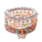 3pcs Boho Bohemian Pink Butterfly Pendant Charm Beads Bracelets Set For Women Stone Wristband Bracelet Bangles Pulseras Feminina