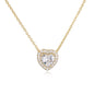 HECHENG Luxury Colored Crystal Heart Pendant Ocean Heart Necklace Brass Golden Plated Material Women's Wedding Necklace