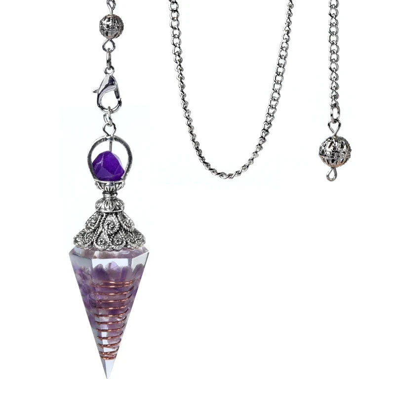 Natural Stone Spirit Pendulum Pendant Latticed Chain