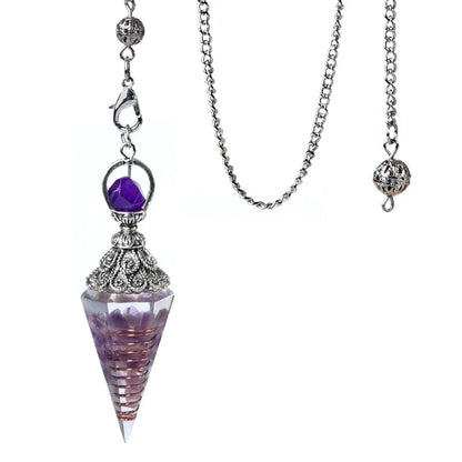 Natural Stone Spirit Pendulum Pendant Latticed Chain