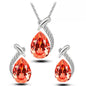 Fashion Silver Color Necklace Earrings Cubic Zirconia Jewelry Sets Elegant Crystal Zircon Jewelry Women Wedding Jewelry Set