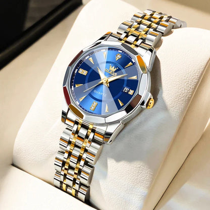 Women's Faceted Dial Quartz Bracelet Watch