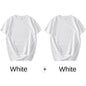 2-Pack Unisex Cotton White Loose Fit T-Shirts