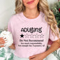 Funny Adulting Would Not Recommend Graphic Printed T-shirt Fashion Creative Design T Shirt Female Casual Crew Neck Short Sleeve