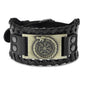 Trendy Viking Bracelet Nordic Rune Compass God Bird Charm Men's Bracelet New Fashion Leather Woven Jewelry Accessorie Party Gift