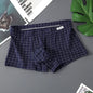 Men's Underwear Breathable Loose Mid Waist Sexy Plaid Homewear Panties Cotton Comfortable Boxer Shorts Elastic Mens Underpants