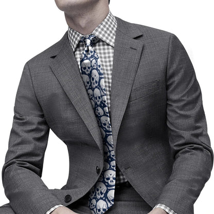 Fashion skull 3D printed tie art design personality tie adult 8cm wide polyester slim shirt suit party accessories