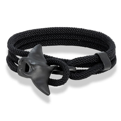MKENDN Ocean Style Manta Ray Multilayer Rope Bracelet Charms Men Women Beach Wristband Adjustable Jewelry Homme