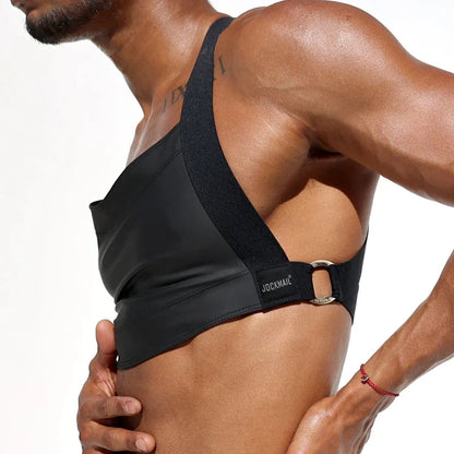 Harness Men Sexy Shoulder Straps Chest Bondage Faux Leather Adults Erotic Lingerie Gay Underwear Sissy Exotic Tanks for Bar Show