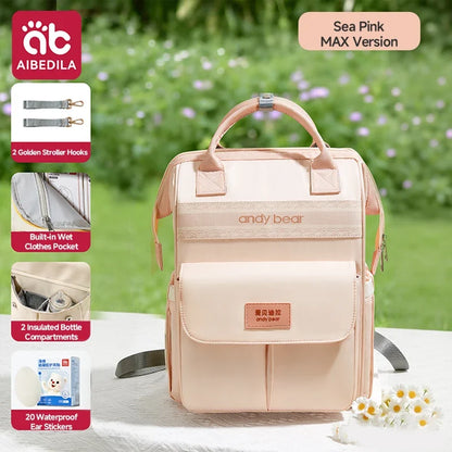 Aibedila Maternity Diaper Backpack Large Capacity Multifunctional