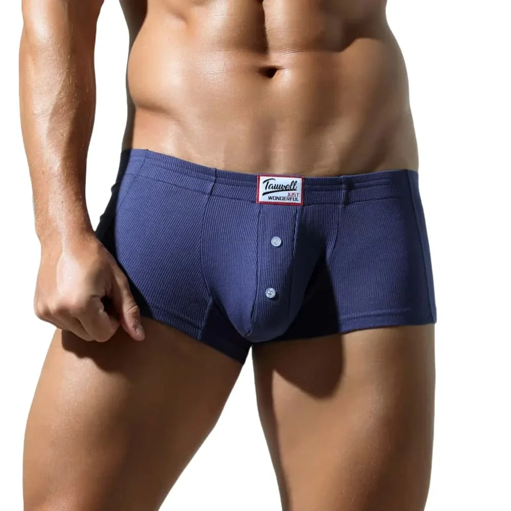 Tauwell Men’s Low Waist Boxer Shorts – Cotton Blend Underwear with U-Convex Pouch