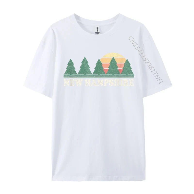 New Hampshire NH Vintage Retro 70s Cosie Men's Fashionable Custom Tees O Neck Pure Cotton Top T-Shirts Casual T-Shirts