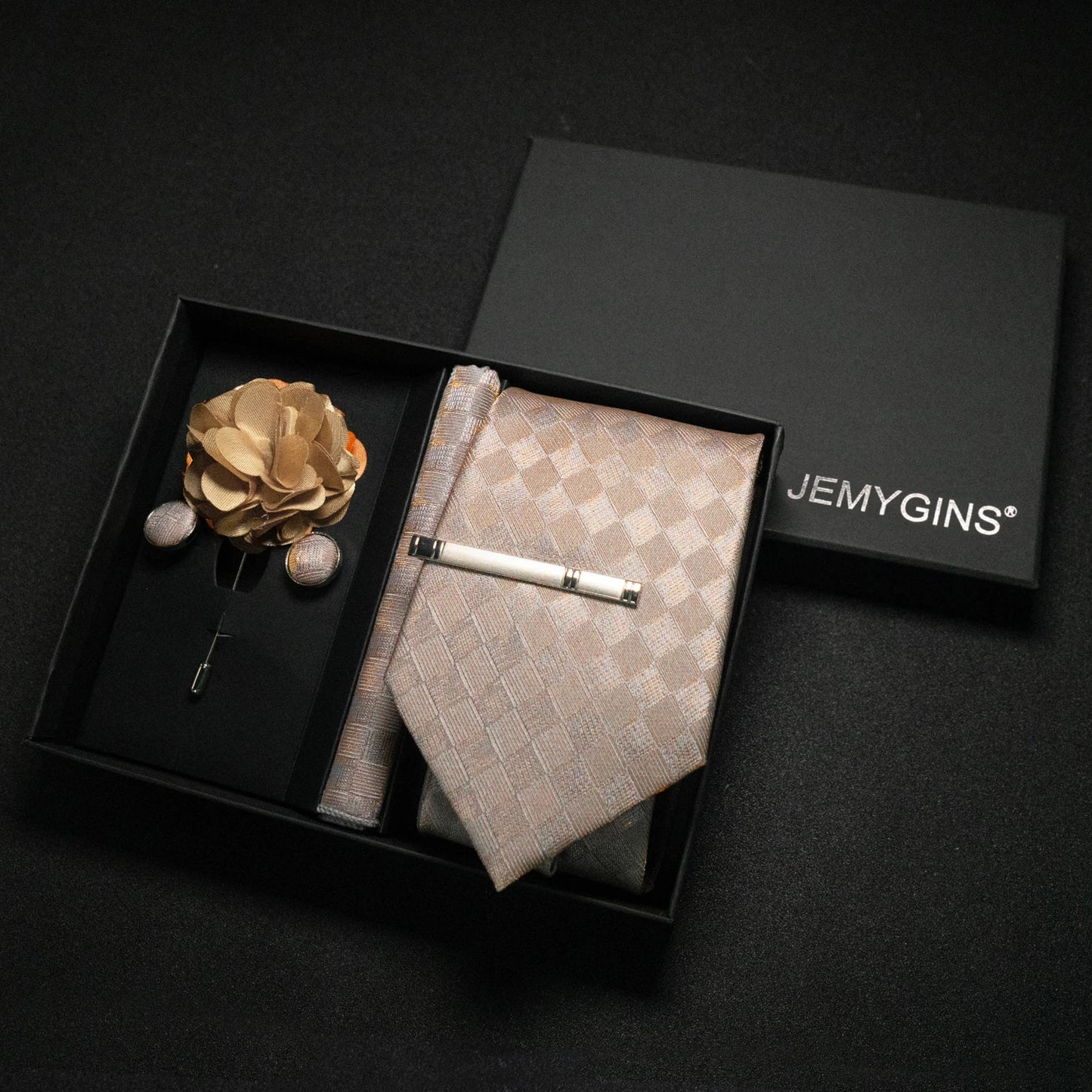 Wine red Men Tie Paisley Silk Tie Pocket Square Cufflink Luxury Gift Box Set Wedding Gravat Accessories Neck Tie For Men