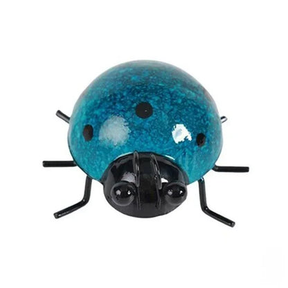 New Arrivals Set of 4 Metal Garden Wall Art Decorative Cute Ladybugs Outdoor Wall Sculptures Metal Ladybug Garden Decorations