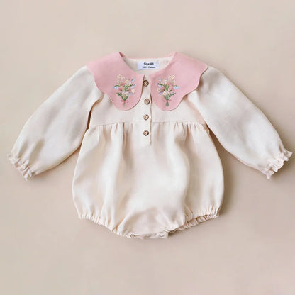 0-2y Baby Girls Clothes Cotton Linen Sleeveless Infant Girl Rompers