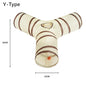 Fun Polyester+Steel Wire Cat Tunnel Tube Breathable Foldable Cat Nest Training Interactive Beige+Coffee Pet Fun Play Toy Cat