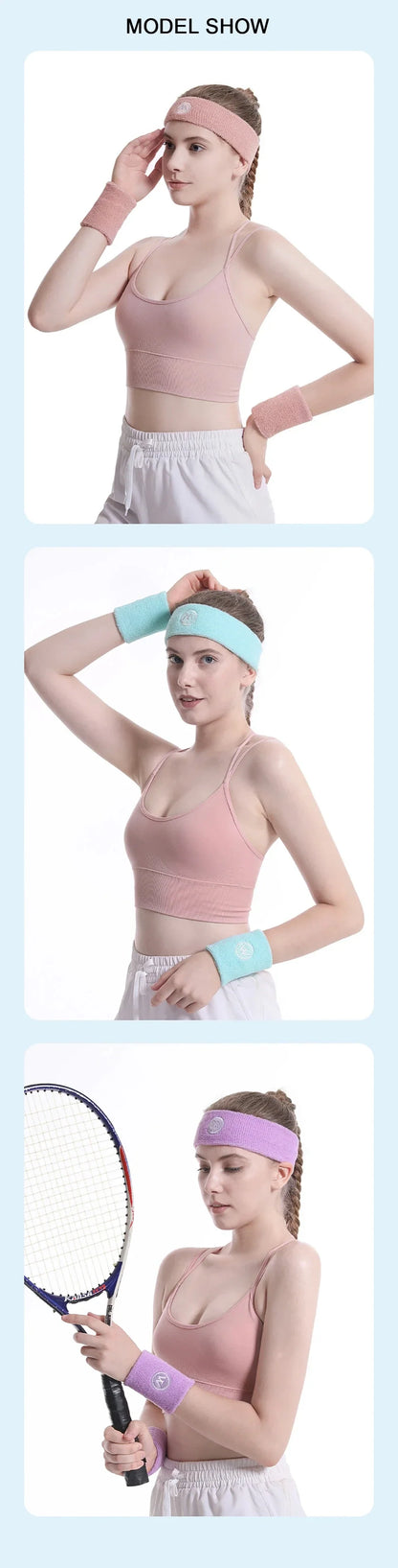 GOBYGO Exercise Headband Wristband Set