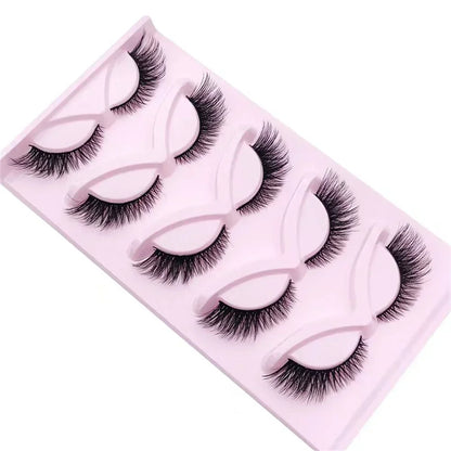 5 Pairs Cat Eye Lashes Long Lashes Cat Eye Look Wispy Lashes Eye End Elongated Strip Thick False Eyelashes