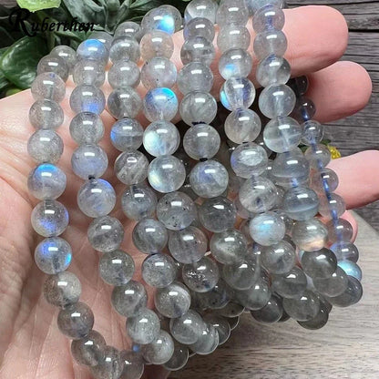 Ruberthen 6 MM Natural AAA Labradorite Bracelet High Quality Womens Strength Protection Healing Jewelry