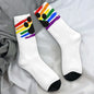 Men's Socks Pup Paw Rainbow Crew Socks