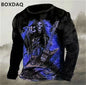 Horror Skulls Style Men T-Shirts Spring Autumn Long Sleeve Rock Skull 3D Print Street Hip Hop Male Tees 6XL Big Size Casual Tops