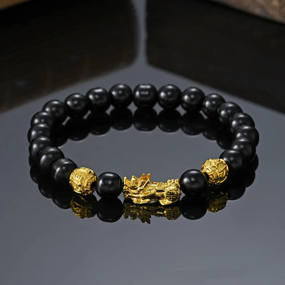 Feng Shui Wealth And Luck Bracelet Black Obsidian