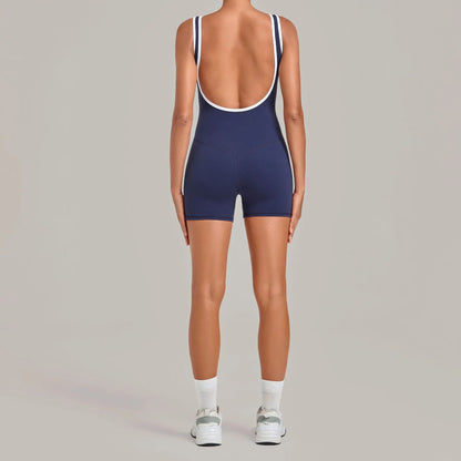 Women's Sleeveless Backless Gym Romper