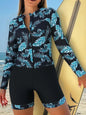Long Sleeve Zipper Surfing Swimsuit Set