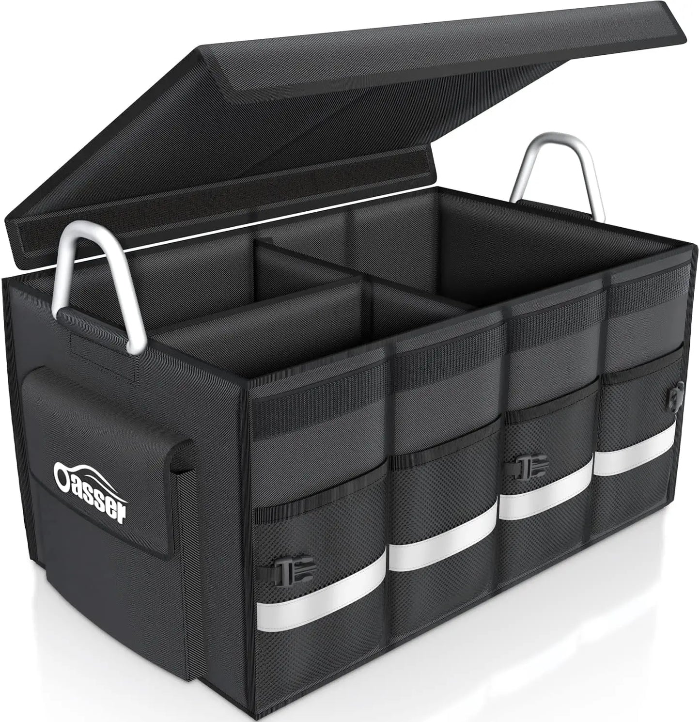 Trunk Organizer Car Accessories Trunk Storage Waterproof Collapsible Durable Multi Compartments with Foldable Cover