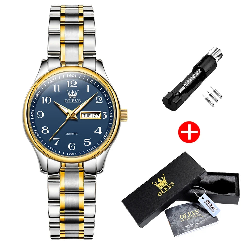 Women's Arabic Numeral Day-Date Bracelet Watch