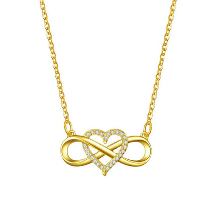 Infinity Heart Necklace for Women with Cubic Zirconia Anniversary Birthday Jewelry Gifts Wife Girlfriend Mom Daughter
