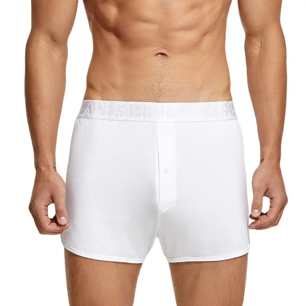 SEOBEAN Cotton Men's Boxer Shorts Loungewear Underwear Loose Fit Underpants Sleepwear Shorts Boxers for Men