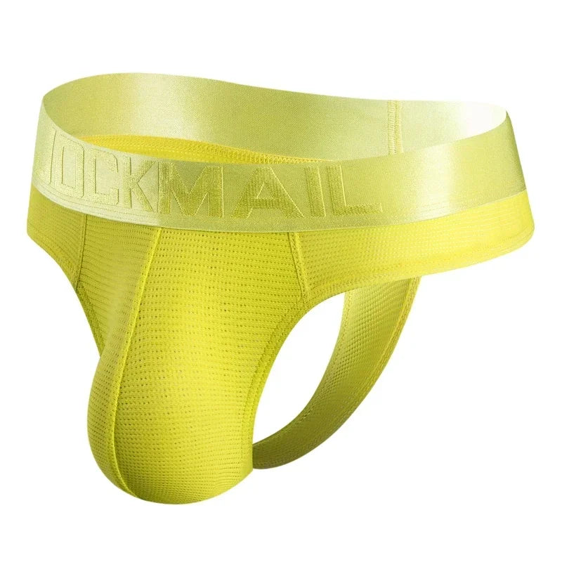 Sexy Men Underwear Jockstrap T-Back Thongs & G-Strings Tangas Mens Bikini Brief Nylon Mesh Fast Dry As Underwear or Swimwear