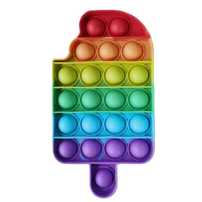 Rainbow Square Round Fidget Toys Push Bubble Sensory Toys Big Size 20cm Autism Needs Squishy Stress Relief Toys Children Gifts