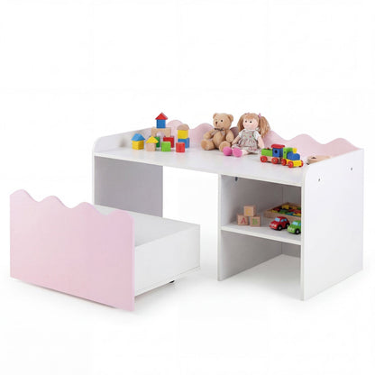 Scalloped Kids Bookshelf and Toy Storage Organizer for Playroom