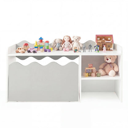 Scalloped Kids Bookshelf and Toy Storage Organizer for Playroom