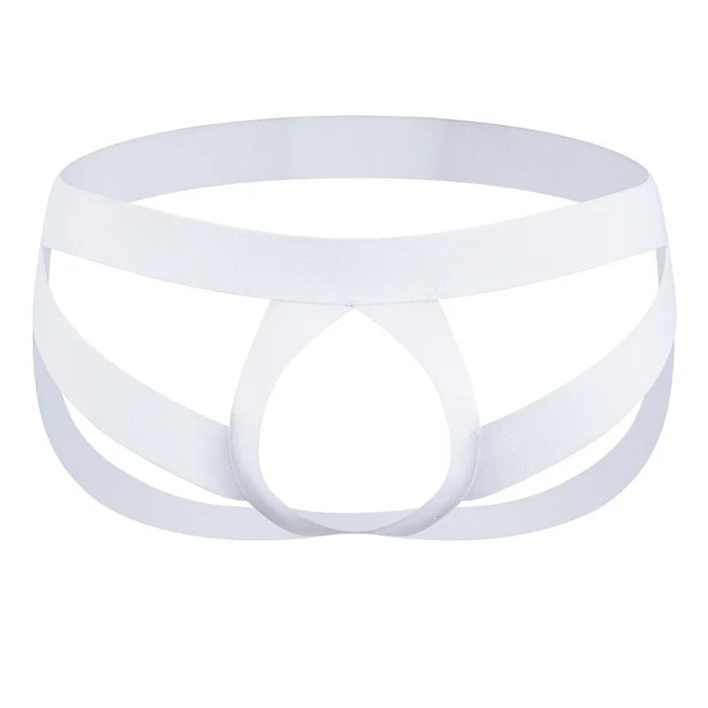 Men's Low Waist Sexy Color Block G-Strings & Thongs Cockstraps Open Back Men Jockstrap Panties Cockring Pouch Gay Underwear
