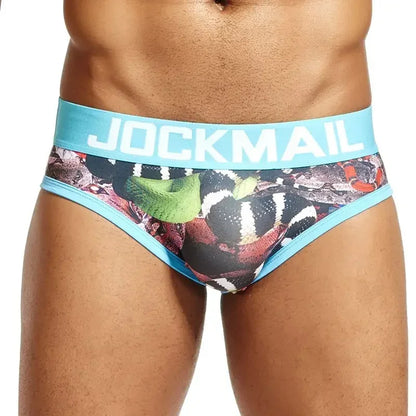 JOCKMAIL Sexy Mens Underwear Briefs Printed Panties Calzoncillos Hombre Slip Calcinhas Cuecas Underwear Nylon Fast Dry