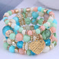 DIEZI Ethnic Bohemian Multicolor Crystal Beads Strand Bracelets Women Men Heart Tree Of Life Charm Bracelet Pulseira Feminina