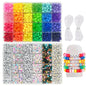 SHU YU Pony Beads for Friendship Bracelet Making Kit 24 Colors Kandi Beads Set, Plastic Rainbow Bulk and 980pcs Letter Beads wit