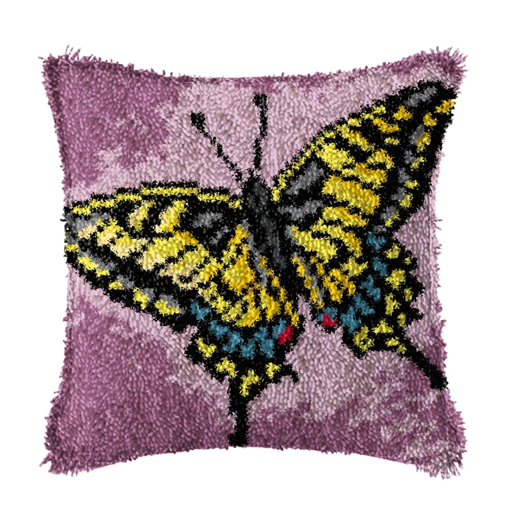 Knot Pillow Package Latch Hook Kit Cushion Pillowcase Kussen Set For Needlework DIY Butterfly Flower Plant Series Latch Hook Kit