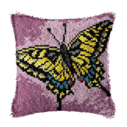 Knot Pillow Package Latch Hook Kit Cushion Pillowcase Kussen Set For Needlework DIY Butterfly Flower Plant Series Latch Hook Kit