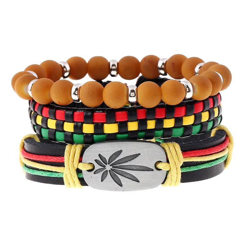 Modyle Multi-layer Gothic Leather Bracelet Set Punk Viantage Wings Charms Handwoven Bracelets for Men Jewelry Gifts