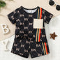 2PCS Summer Toddler Baby Boy Clothing Set T-Shirt Letter Short Sleeve