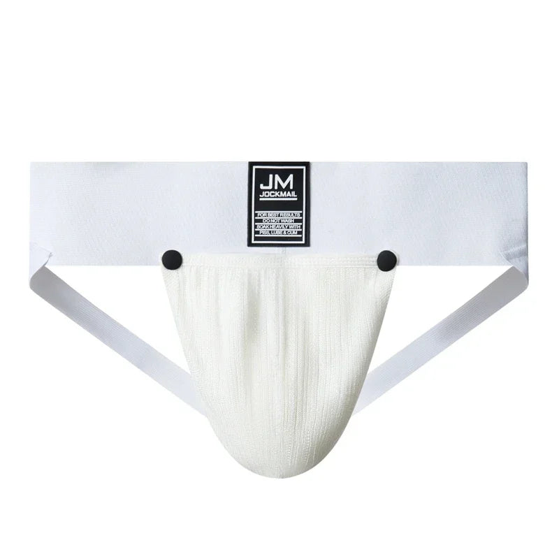 Athletic Supporters Work Out  Men's Underwear Sexy Jockstrap with Woollen Removable Codpiece Big Bulge Pouch Panties Underpants