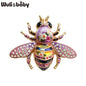 Wuli&baby Cute Rhinestone Bee Brooches For Women Unisex 5-color Beautiful Insects Party Office Brooch Pins Gifts