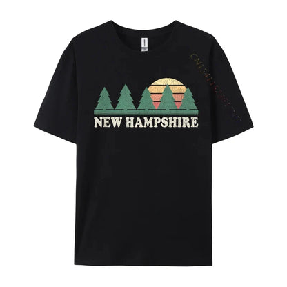 New Hampshire NH Vintage Retro 70s Cosie Men's Fashionable Custom Tees O Neck Pure Cotton Top T-Shirts Casual T-Shirts